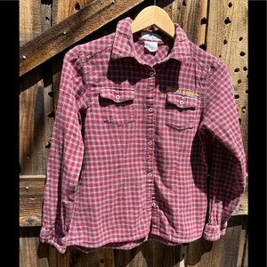 Belle Maison Catalog Mickey Minnie Plaid Flannel Shirt Womens Small